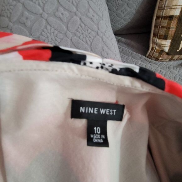 NINE WEST Floral Lined Blouse Size 10   610 - Picture 6 of 6